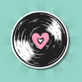 Loveheart Record Sticker