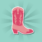 Pink Cowboy Boot Sticker