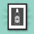 Newcastle Brown Ale - A5 Lino Print