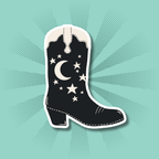 Black Cowboy Boot Sticker