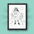 Cowgirl - A5 Art Print