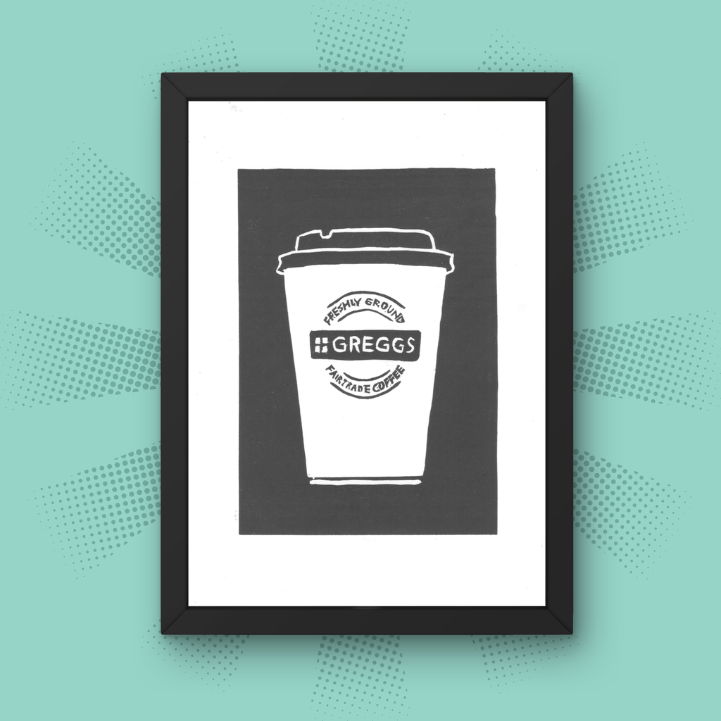 Greggs Coffee - A5 Lino Print