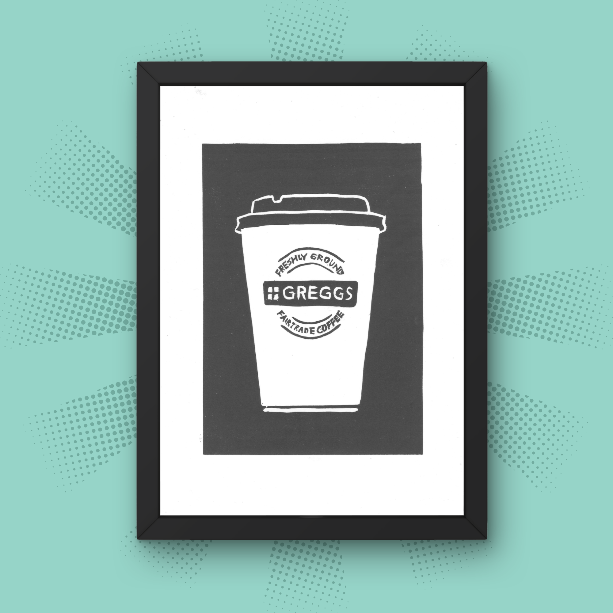 Greggs Coffee - A5 Lino Print