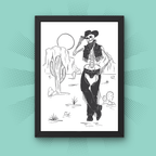 Cowboy Skeleton - A5 Art Print