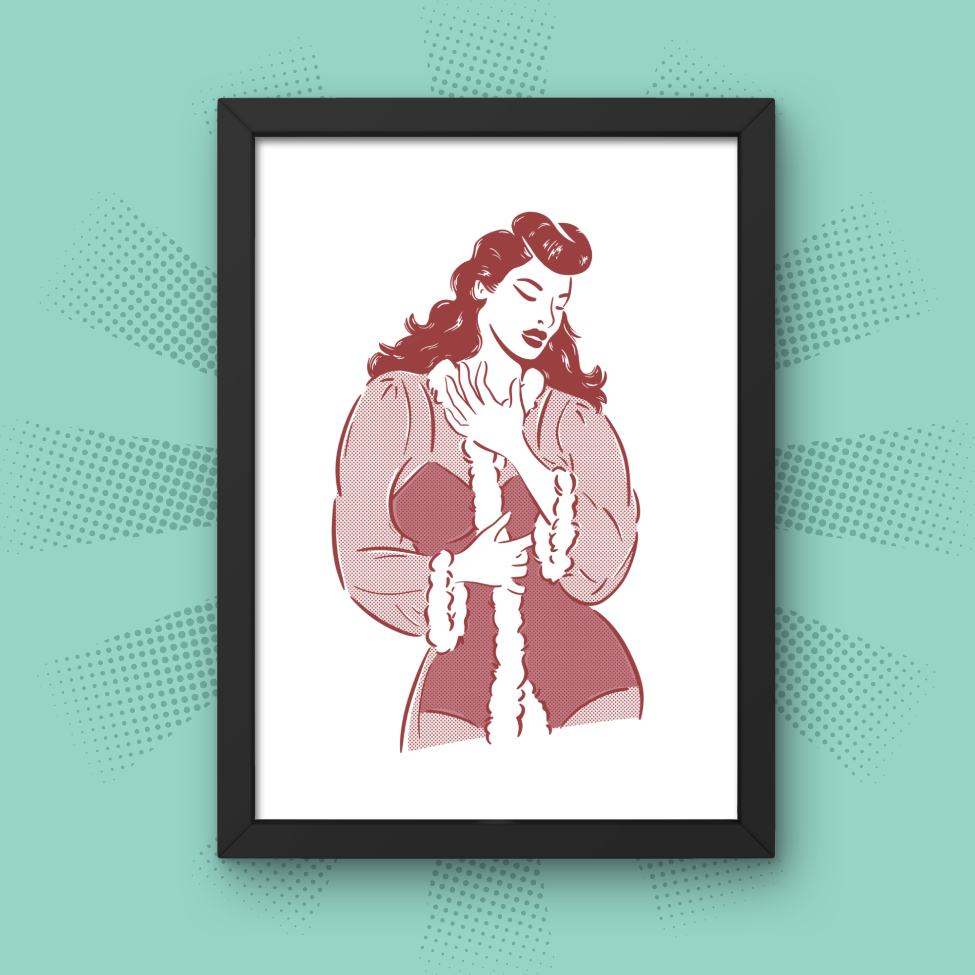 Lingerie Pin-up - A5 Art Print