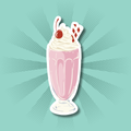 Strawberry Milkshake Sticker