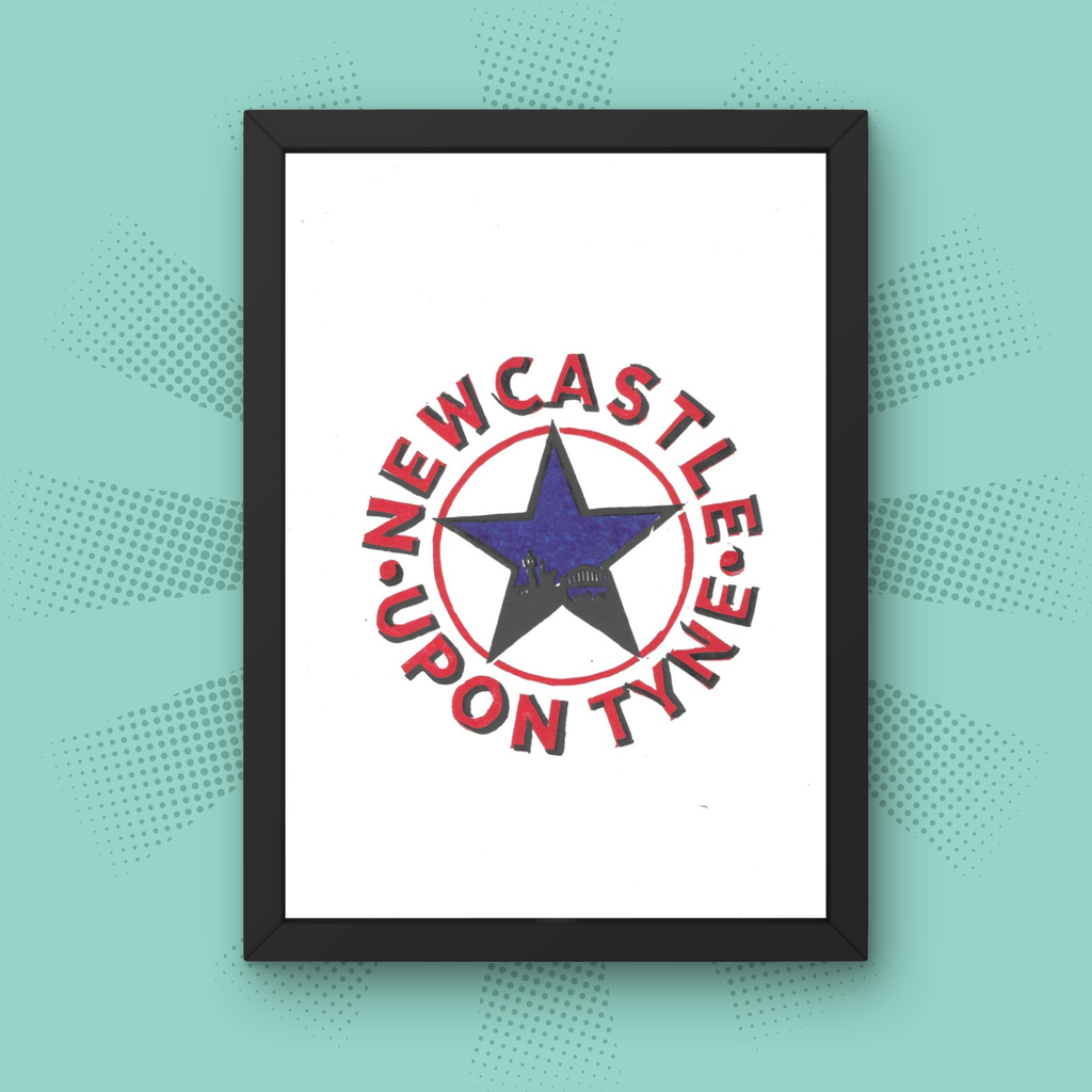 Blue Star - A5 Lino Print