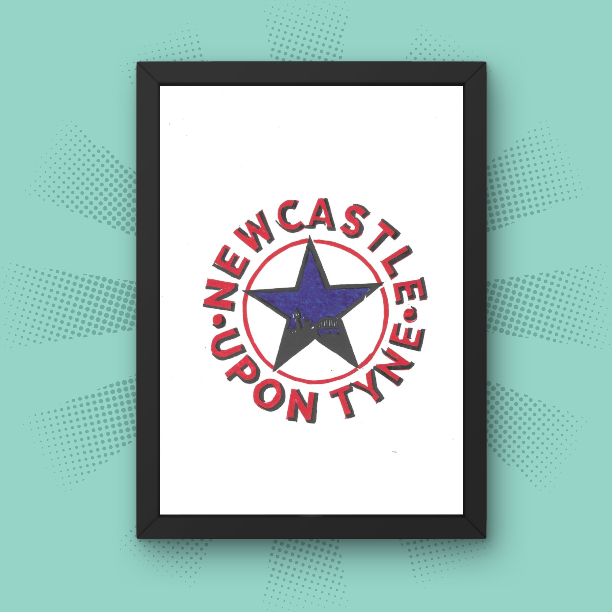 Blue Star - A5 Lino Print