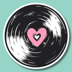 Loveheart Record Sticker