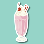 Strawberry Milkshake Sticker