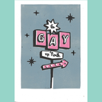 It's Gay up North - A4 Lino Print
