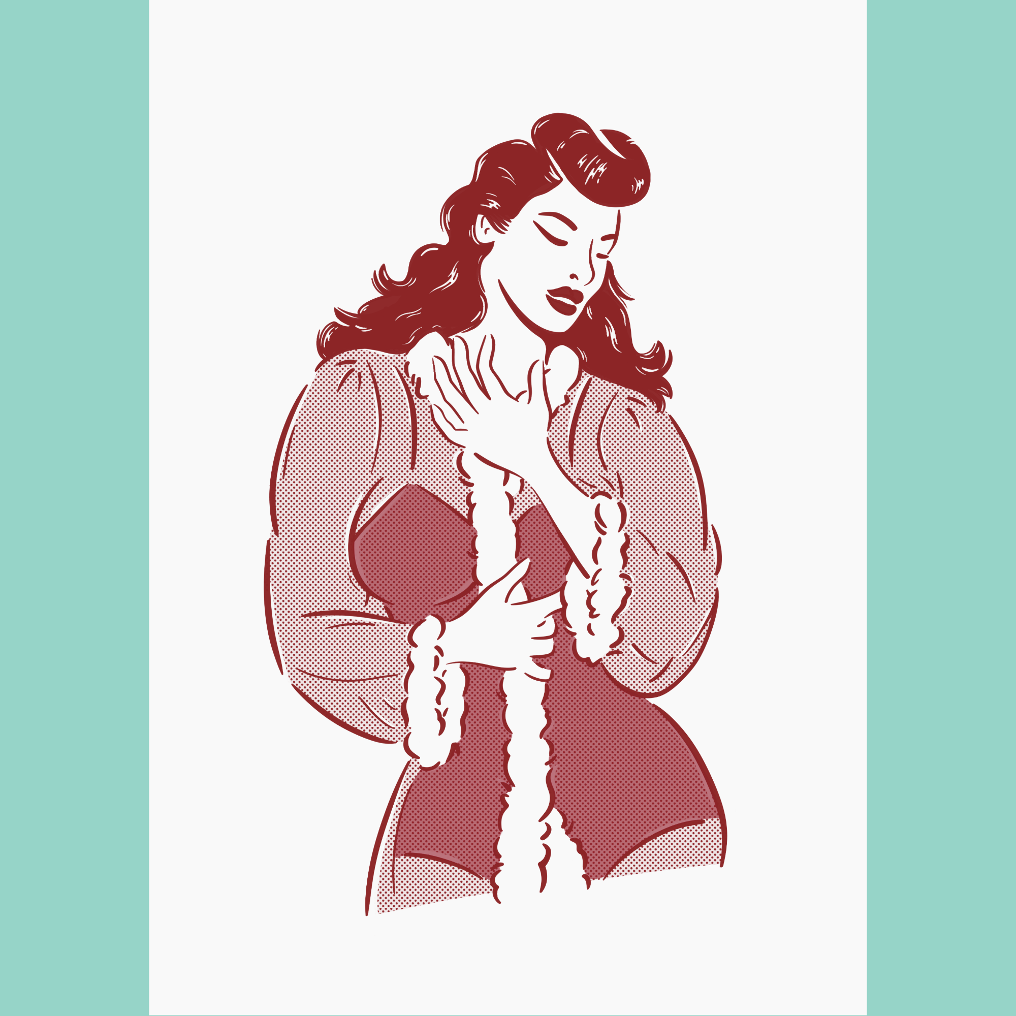 Lingerie Pin-up - A5 Art Print