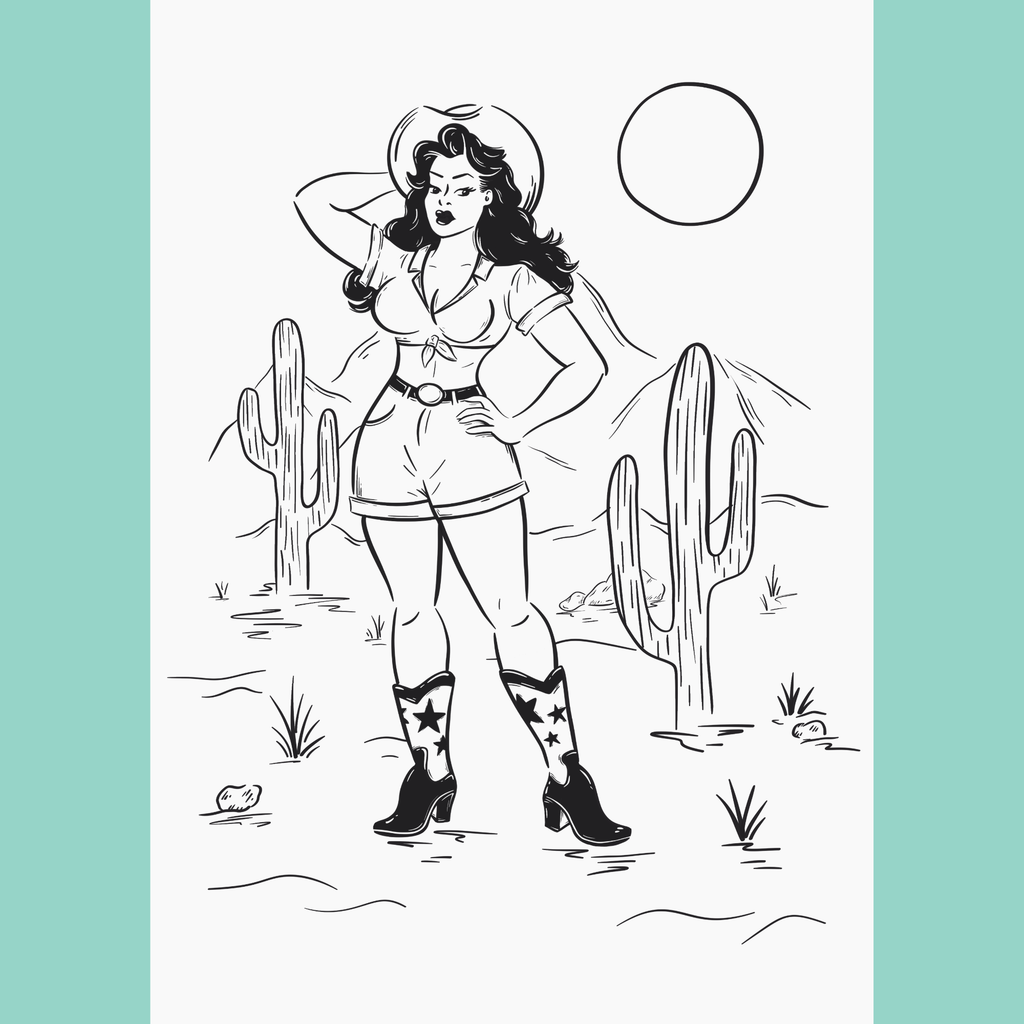 Cowgirl - A5 Art Print