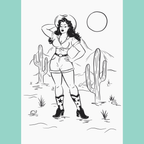 Cowgirl - A5 Art Print