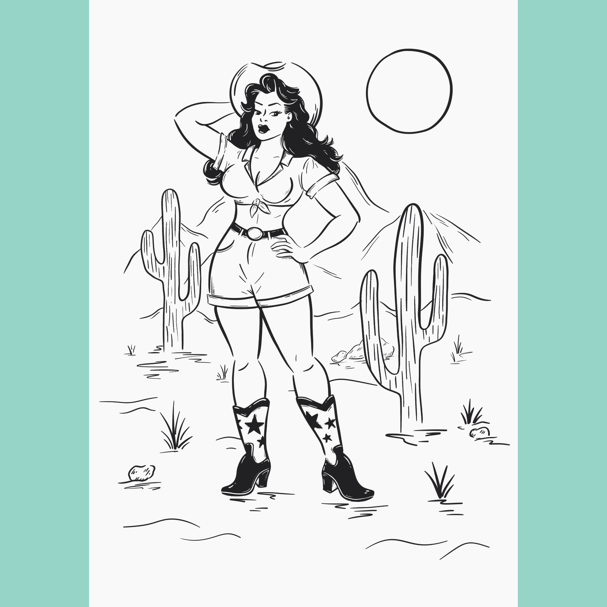 Cowgirl - A5 Art Print