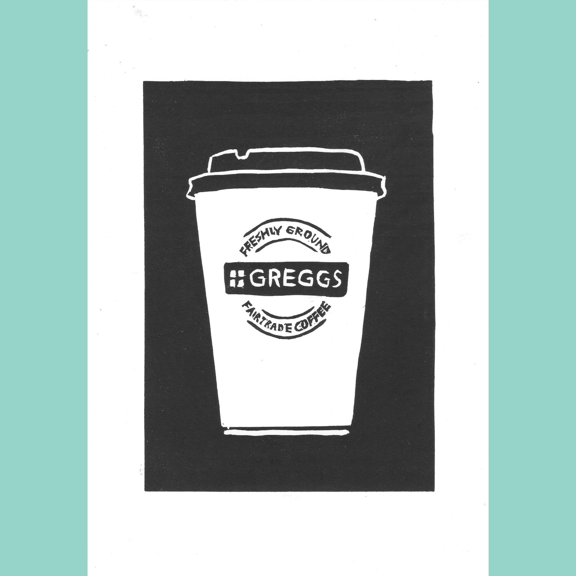 Greggs Coffee - A5 Lino Print
