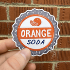 Orange Soda Bottle Cap Sticker