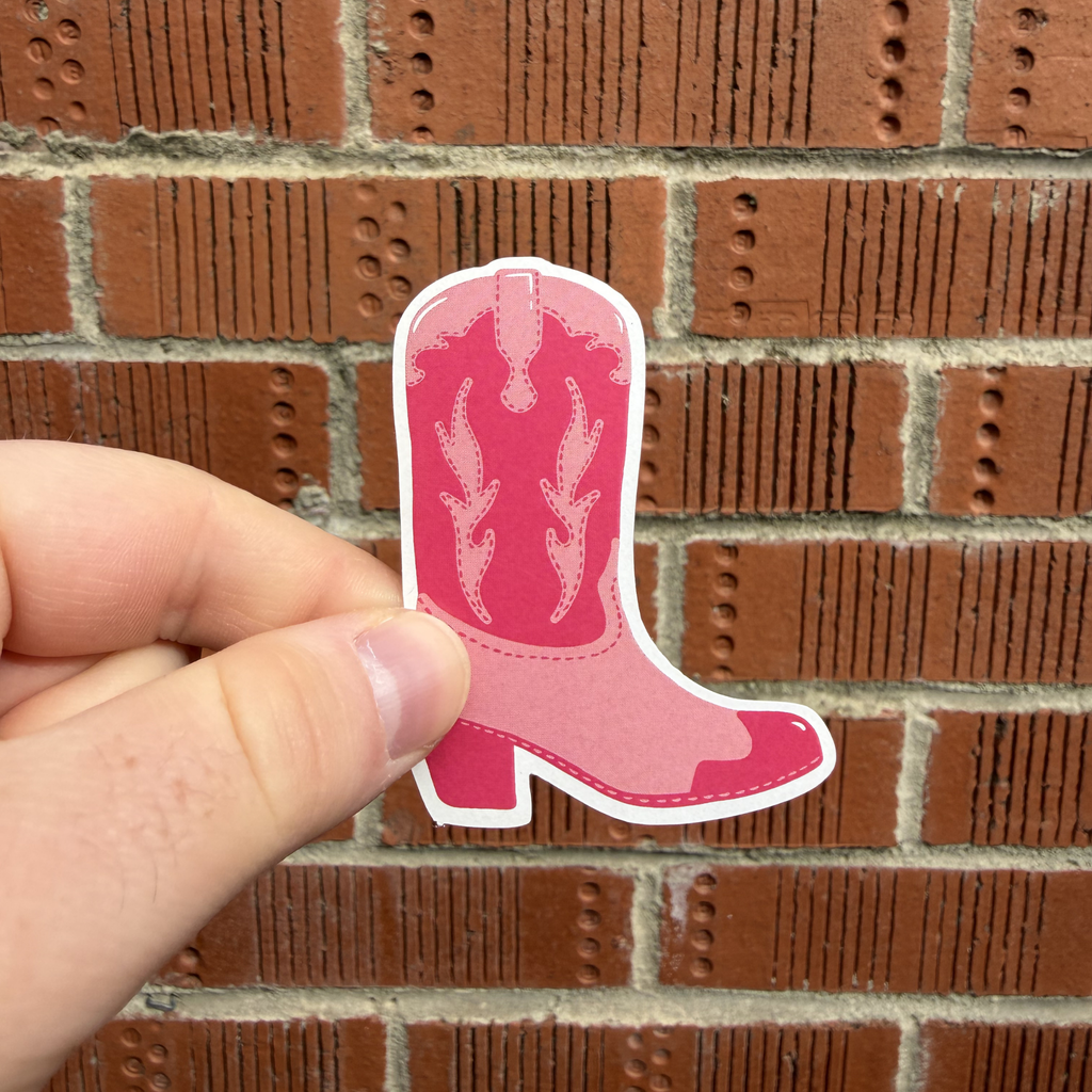 Pink Cowboy Boot Sticker