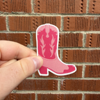 Pink Cowboy Boot Sticker