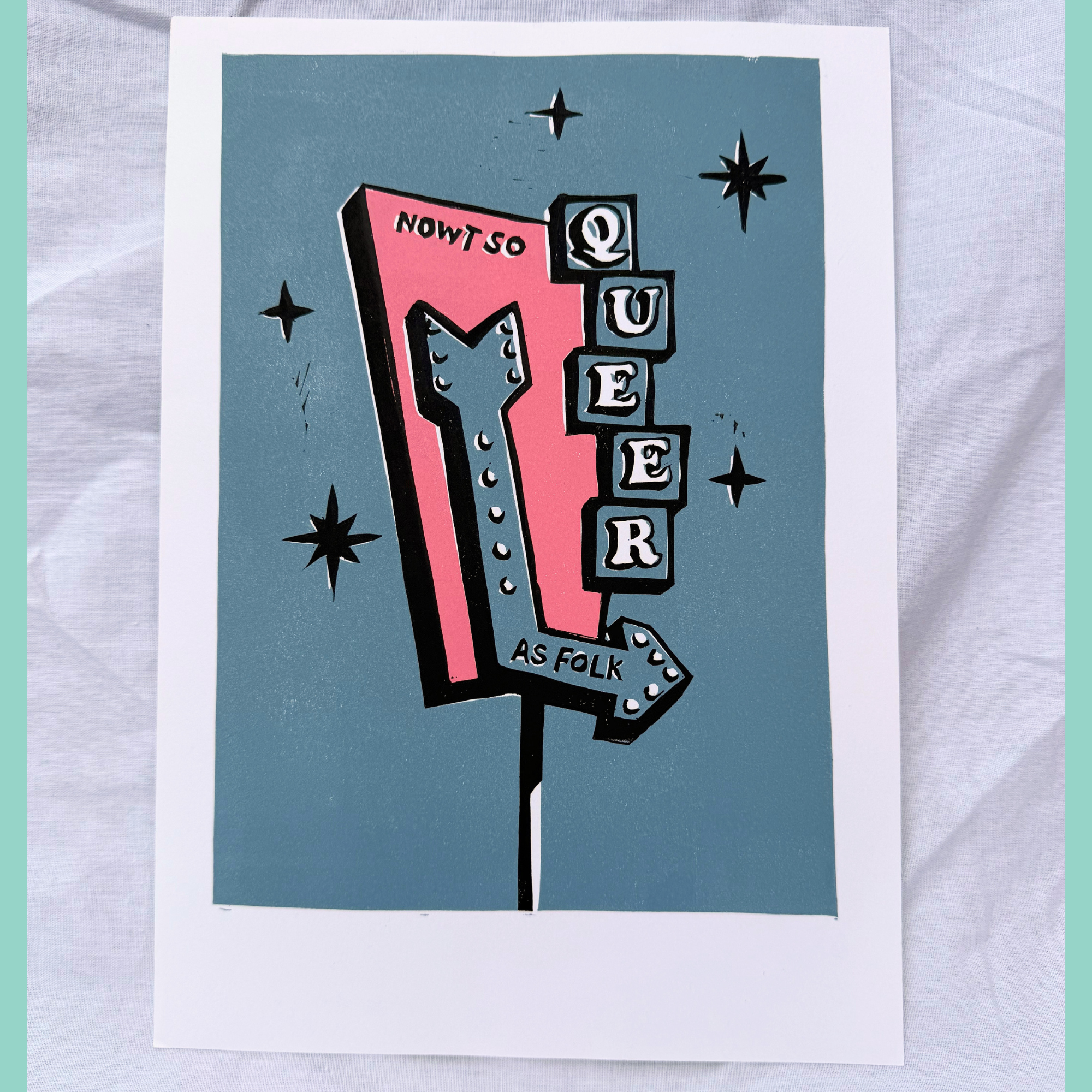 Nowt so Queer As Folk - A4 Lino Print
