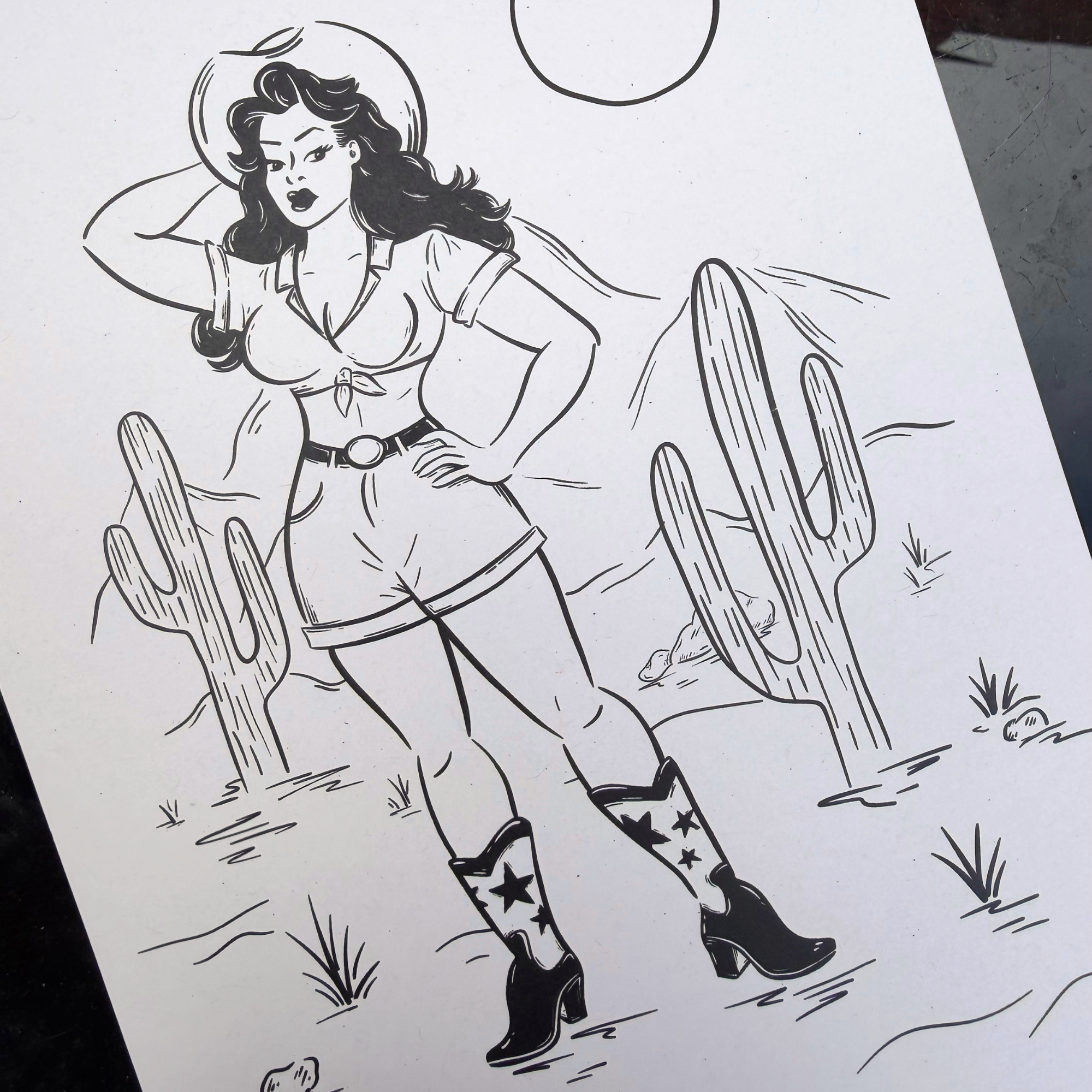 Cowgirl - A5 Art Print
