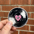 Loveheart Record Sticker