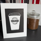 Greggs Coffee - A5 Lino Print