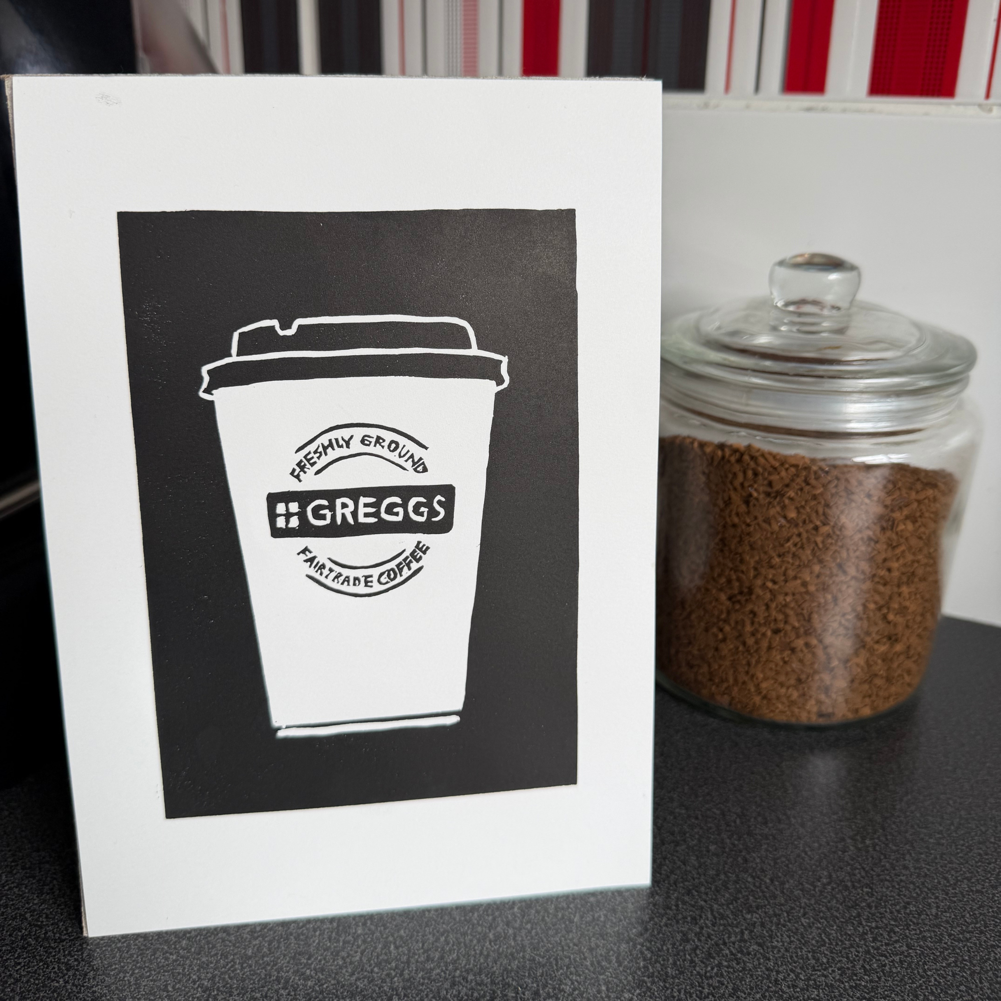 Greggs Coffee - A5 Lino Print