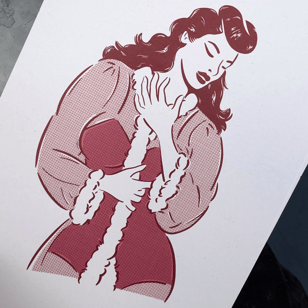 Lingerie Pin-up - A5 Art Print