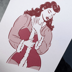 Lingerie Pin-up - A5 Art Print