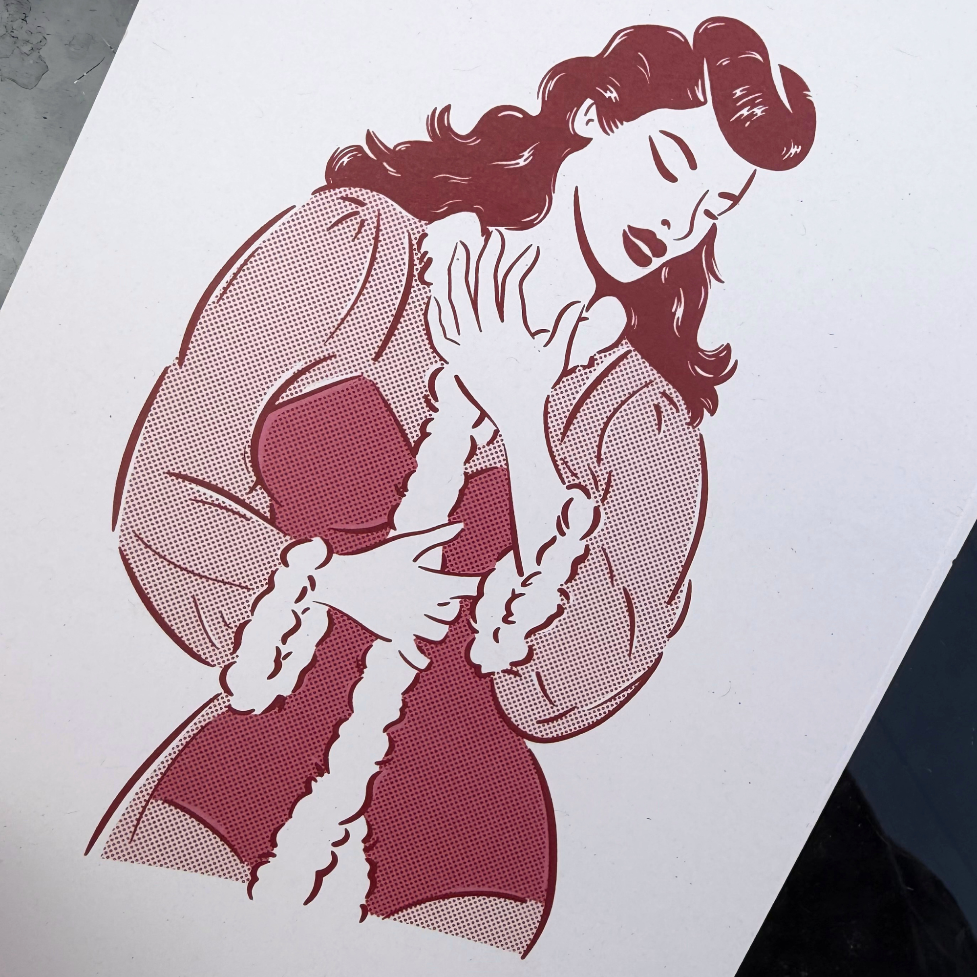 Lingerie Pin-up - A5 Art Print