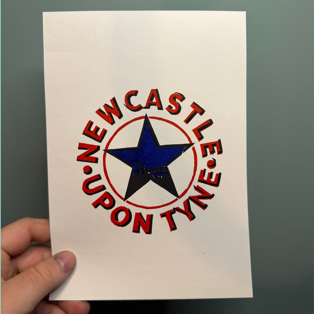 Blue Star - A5 Lino Print