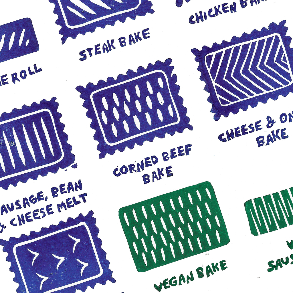Greggs Bakes - Colour A4 Lino Print