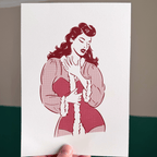 Lingerie Pin-up - A5 Art Print