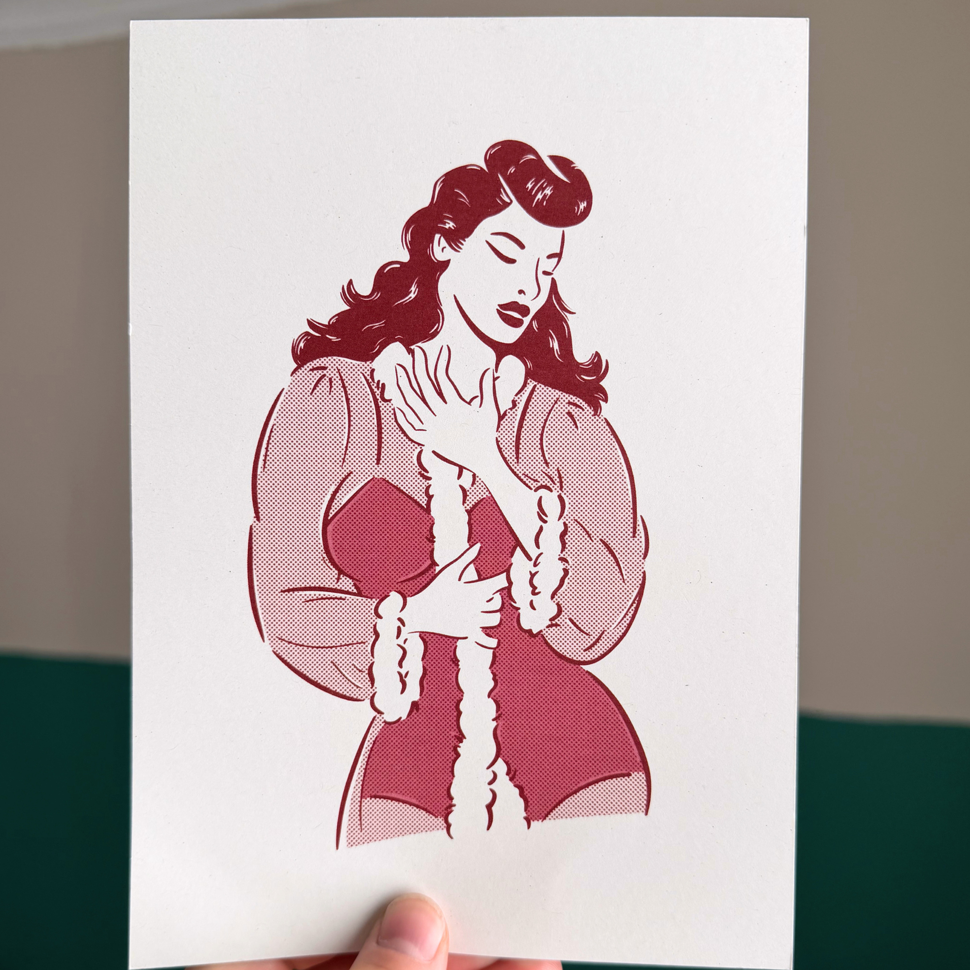 Lingerie Pin-up - A5 Art Print