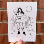 Cowgirl - A5 Art Print