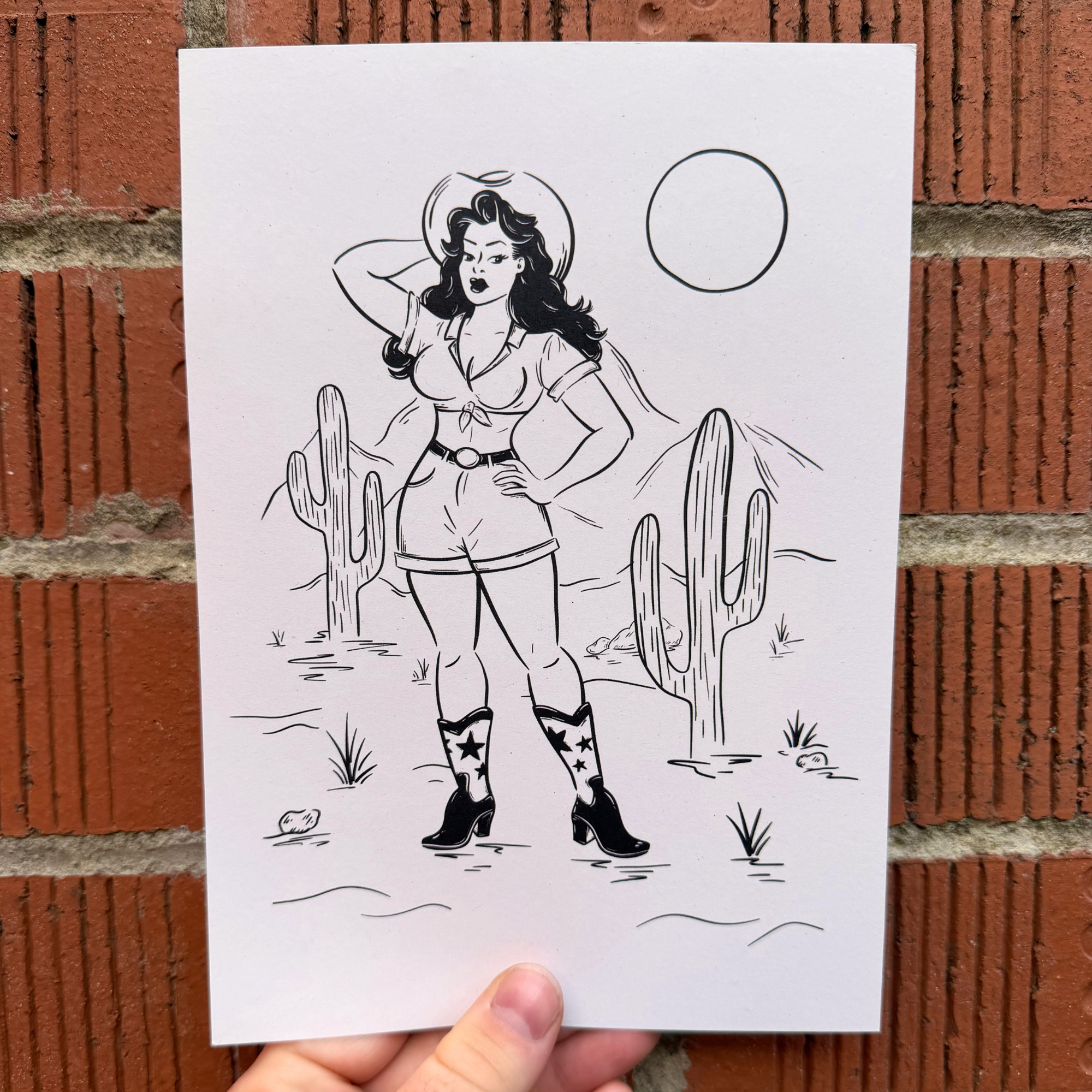 Cowgirl - A5 Art Print