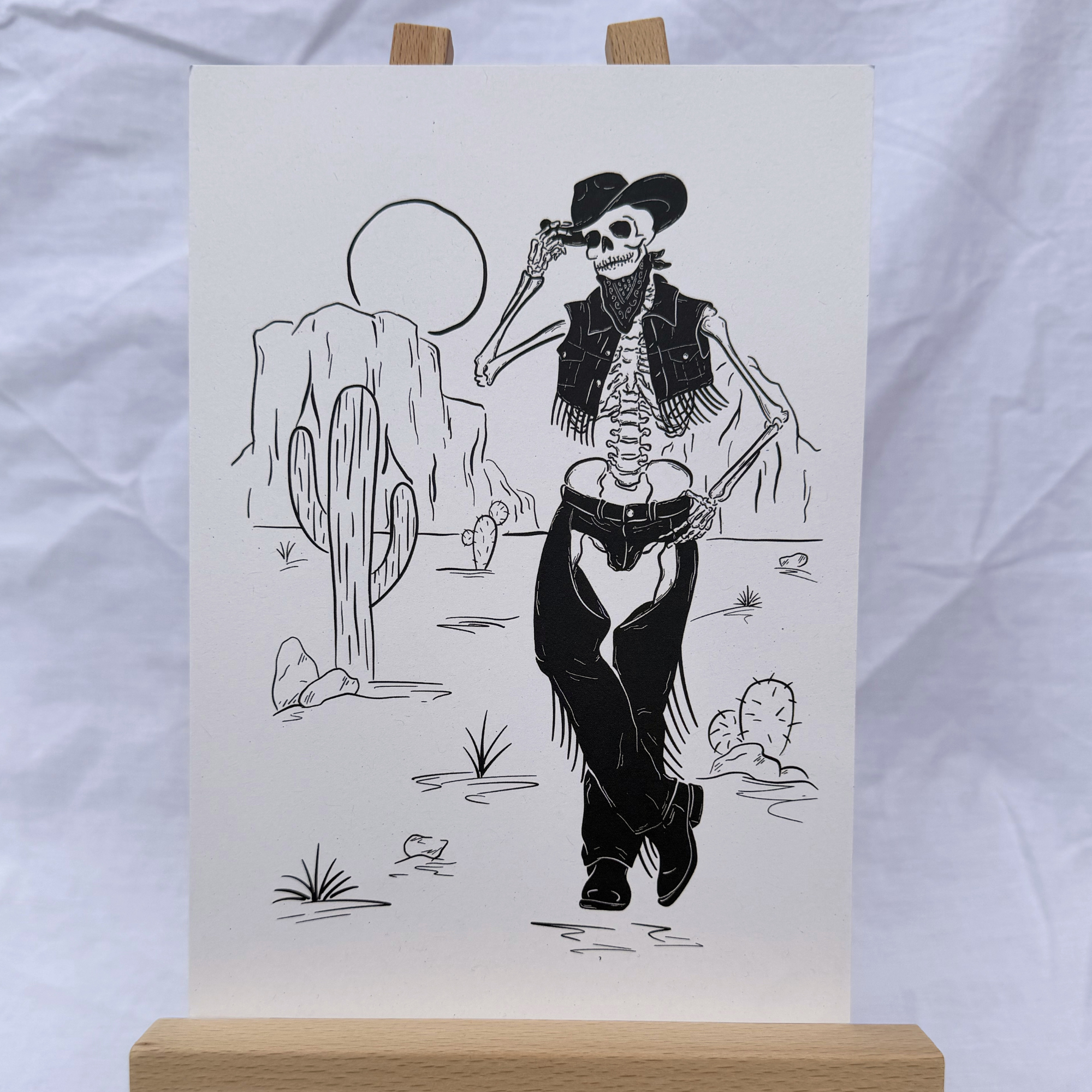 Cowboy Skeleton - A5 Art Print