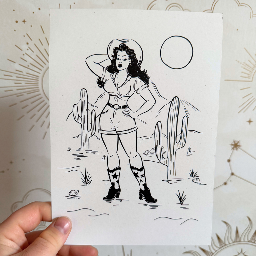 Cowgirl - A5 Art Print
